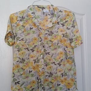 Jacqueline Smith flowered shirt